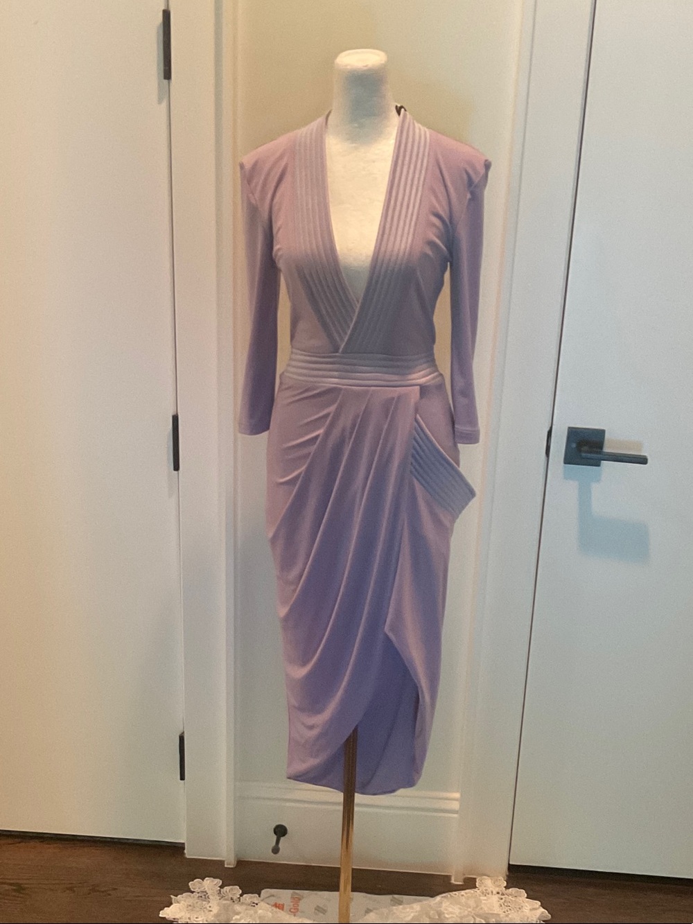 Zhivago Lavender Wrap-Style Midi Dress